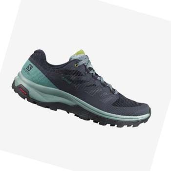 Tenis Senderismo Salomon WoOUTLINE GORE-TEX Mujer Negros Verdes | MX 2796DFM